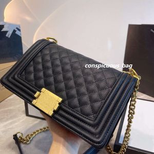 10A Caviar Lambskin Original Quality Women Shoulder Bags Purses Quilted Double Flap Size 25cm Chain Lady Handbag Luxuries Designers Bag