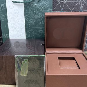 Luxury A Designer P Grey Brown Square Watch Box Wood Leather Material Certificate Pack Brochure Full Set of Luxury Watch Accessories for Men box lb factory box gift