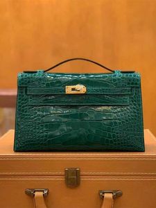 リーガルコピーDeisgner 8aバッグオンラインショップJanny Pure Hand Stitching High Gloss American Crocodile Skin Bagiver generatiは本物のロゴを持っています