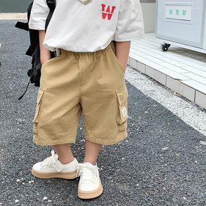 Trousers Summer Boy Fashion Patchwork Pockets Shorts 3 Colors Kids Loose Casual Middle Pants