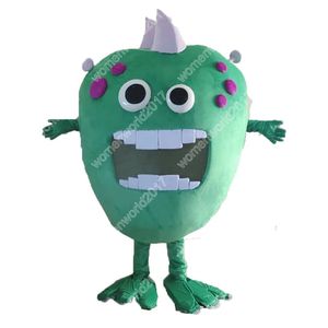 Germes verdes mascote traje simulação personagem dos desenhos animados roupas terno adultos tamanho roupa unisex aniversário natal carnaval fantasia vestido
