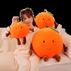 40 ~ 80cm squishy turuncu bebek peluş oyuncak mutlu meyve peluş yastık yumuşak doldurulmuş gıda peluş bacaklar ile portakal peluche çocuk hediyesi 240122
