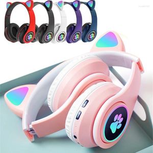 Cute Cat Bluetooth Headphone Wireless Headset Foldable Hifi Music Stereo Noise Cancel Earphone TF Card For Kids Girls Gifts