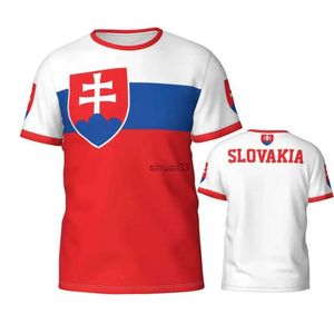 Homens camisetas Nome personalizado Número Eslováquia Bandeira Eslovaca Emblema 3D Camisetas para Homens Mulheres Tees Jersey Team Futebol Fãs Presente Camiseta