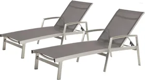 Camp Furniture Joy Dış Mekan Ürün ve Alüminyum Şezlong (2 Set) Gri