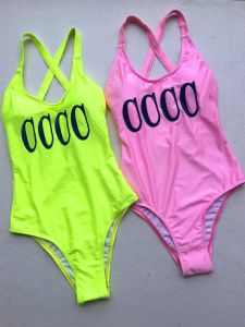 Costumi da bagno da donna Costumi da bagno bikini firmati Tinta unita Sexy Solido a coste Costume intero da donna Costume da bagno femminile a vita alta Abbigliamento da spiaggia estivo Nuoto Monokin