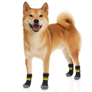 Apparel Pet Sock 3 Pairs AntiSlip Dog Socks Adjustable Soft Pet NonSlip Puppy Paw Protection For Indoor Traction Control Wear On Floor