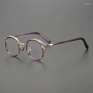 Sunglasses Frames Vintage Round Titanium Glasses Frame Men Retro Designer Optical Eyeglasses Women Myopia Reading Prescription Computer