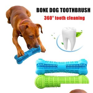 Dog Grooming Puppy Teeth Cleaning Toothbrush Stick Chew Toys Small Medium Breed Doggie Dental Bone Brushing Sile Pet Brush Bite Drop Otk1M