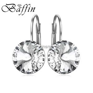 Stud Trendy Crystals z Austria Elements Women Bella Dropeusz na Boże Narodzenie Srebrny kolor okrągły przebijanie bijoux yq240129