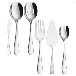 Servissuppsättningar gaffel och sked set rostfritt stål kit hem cutlery kök leveransplatta biff western restaurang tabeller bärbar bärbar