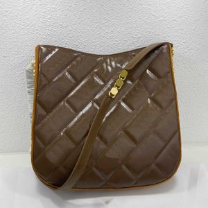 Vintage hinkväskor kvinnor lyxväskor klassiska axelväskor riktiga läder quiltad handväska populär hobo clutch designer totes väskor topphandväskor 240115