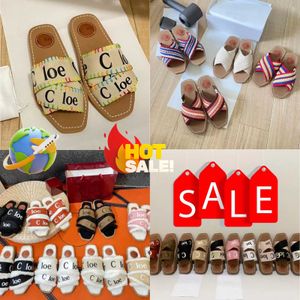 Designer Slippers Chloees Sliders Womens Flat Woody Mule Sandels Summer Beach Shoes Lady chloee Sandals Luxury Woman Pink Slides room 35-42