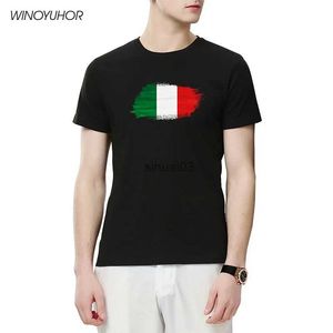 メンズTシャツイタリアの旗Tシャツメンズ面白いデザインプリントコットントップ夏の半袖Tシャツサッカーファンティーストリートウェア特大