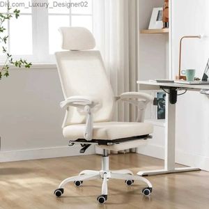  Diğer mobilya qulomvs ağ ergonomik ofis sandalyesi, mantarlık ve backrest ile footting ev ofis masa sandalyesi 90-135 ayarlanabilir q240129