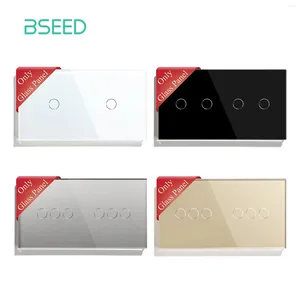 Controle de casa inteligente BSEED 157 86mm Painel de vidro de toque com estrutura de metal Padrão da UE Branco Preto Dourado Uso para interruptores de luz de parede