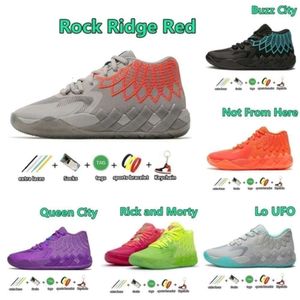 Lamelo Sapatos Esportivos Designer Lamelo Ball Mb01 Tênis de Basquete Rick e Queen City Not From Here Black Blast Lo Ufo Homens Treinadores Tênis Esportivos Outdoor Run