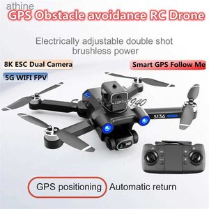 Drones 8K ESC Dual Camera Aerial Remote Control Drone 360 Avoid Obstacle Brushless Smart GPS Follow Me WIFI FPV RC Quadcopter Drone YQ240129