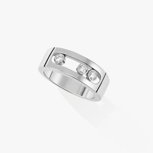 Ringe Originaler Luxus -Schmuckzug Serie S925 Dreier Diamantring für Frauen, Diamantrutschen, offenes Video, um Real Lens Messica zu sehen