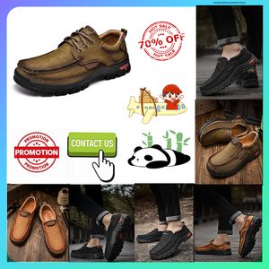 Designer Casual Platform Leather Hiking shoes for men genuine leather oversized loafers Fashion French style Anti wear-resistant Business Shoes size 38-48