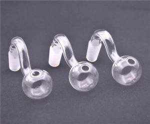 Männlich-weibliche Glaspfeife Klare dicke Pyrex-Ölbrenner-Wasserpfeifen für Bohrinseln Glasbongs-Adapter 30-mm-große Schüsseln zum Rauchen ZZ