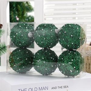 Party Decoration 6pcs 8cm Christmas Balls Tree Ornaments Ball Hanging Xmas Pendants Home Decor 2024 Year Present Navidad