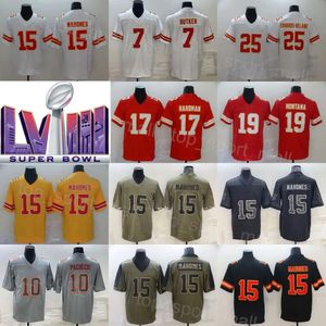 Fußball 25 Clyde Edwards-Helaire Trikot Super Bowls LVIII 19 Kadarius Toney 7 Harrison Butker 15 Patrick Mahomes 10 Isiah Pacheco Schwarz Rot Weiß Grau Turn Back