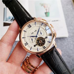 Mode Swiss Watch Leather Tourbillon Watch Automatic Men armbandsur Mens Mechanical Steel Watches Relogio Masculino Clock2749