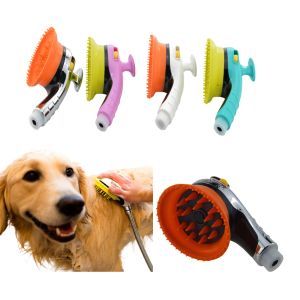 Cabeças para cães, banho, chuveiro, lavagem de cães com proteção contra respingos, alça de borracha, escova de massagem para animais de estimação, banho de cachorro, ferramenta de limpeza