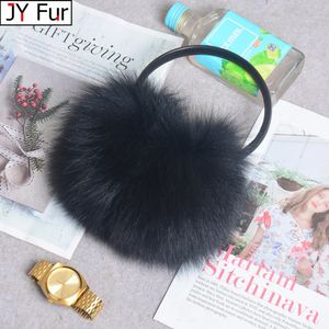 Real Fox Raccoon Fur Pendurar Capa de Ouvido Quente Inverno Earmuffs Headwear Ear Muffs Earmuffs Fria Ear Warmer Proteção de Ouvido Headband240125