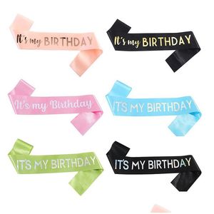 Party Decoration Birthday Shoder Strap Its My Candy Colored Etiquette Belt Drop Delivery Home Garden Festive Supplies Event Dhbuk