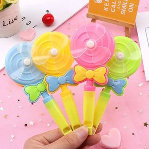 Party Favor 10st Colorful Windmill Plastic Whistle Toy For Kids Birthday Treat Gästgåvor Goodie Bag Fillers School Prize