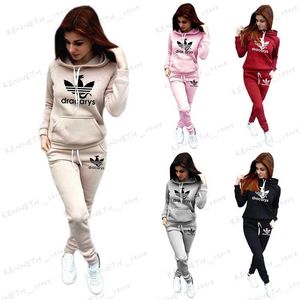 Women's Two Piece Pants Women's Tracksuit Hoodies 2 Piece Set Sweatshirt + Pants Women Sport Suit Winter And Autumn Sportswear T240129