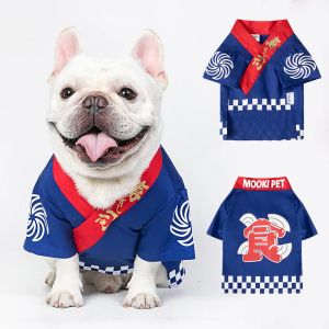 Ubrania odzieży dla psów koty Pet Summer Shirt Japońskie kimono francuski buldog corgi chihuahua żywy marka Toy Terrier Puppy Suit for Dogs