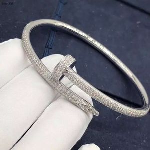 Kia Nail Full Diamond per bracciale da donna placcato in oro con zirconi semplici e alla moda in stile coppia semplice e alla moda in rame intarsiato