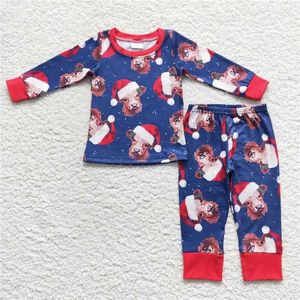 Set di abbigliamento Neonate Natale Pan di zenzero Pigiama con volant rosa Indumenti da notte Completi per bambini Ragazza per le vacanze da bambino Nightwe