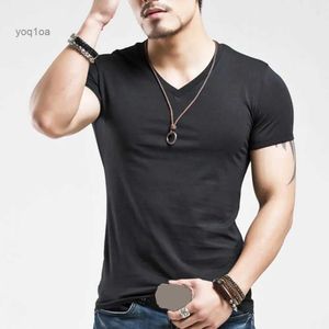 Men's T-Shirts 2022 New Men T Shirt Fitness V neck Man T-shirt For Male Clothing T-shirts M-5XL Tops Tees ropa hombre