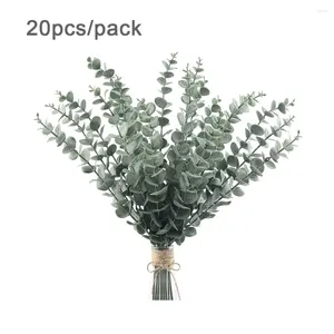 Decorative Flowers 20pcs For Vase Home Decor Artificial Eucalyptus Floral Arrangement Bouquet Real Touch Faux Stems Leaves Fake Plant