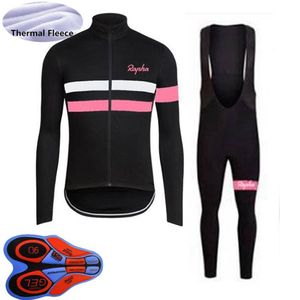 Conjunto de camisa de ciclismo de inverno da equipe rapha, camisa térmica masculina de manga comprida, calças bib, roupas de mountain bike, corrida de bicicleta s318k