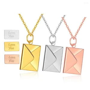 Pendant Necklaces Love Letter Envelope Necklace Romantic Stainless Steel Jewelry Confession You For Valentine Day Gifts Wholesale
