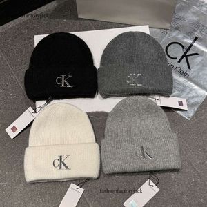 Big Head Slimming CK Rabbit Hair Ck Wool Hat Letter Winter Hat Fashionable Cold Hat High End Warm Sticked New Fashion