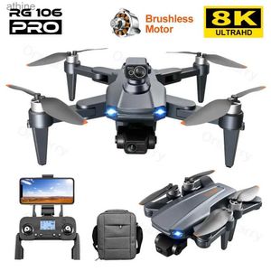 DRONES 2024 NEW RG106 / PRO DRONE 8K HD CAMERE PROFESIONAL REPERTER GPS 3-AXISジンバルブラシレスモーターFPV RC Quadcopter Aircraft Toy YQ240129
