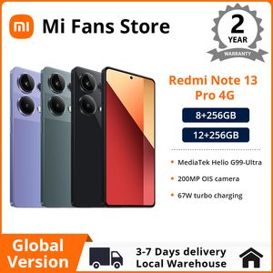 Versão global Xiaomi Redmi Note 13 Pro 4G 200MP OIS Câmera 67W Helio G99 Ultra Smartphone 5 NFC 120Hz AMOLED