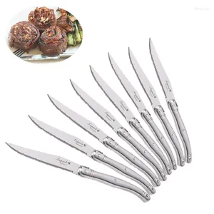 Knives 304 Stainless Steel Steak Knife Western Style Sawtooth Dinner Mirror Polish Tableware Set Cutlery Dinnerware 6-8pcs/Set