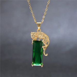 Hängen 14K Yellow Gold Real Natural Emerald Halsband Kvinnor Silver 925 smycken Pierscionki Bizuteria Emerald Gemstone Pendant Halsband