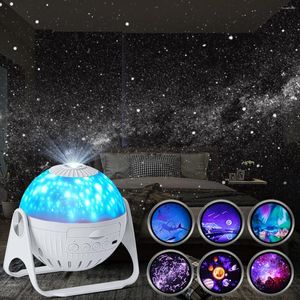 Luzes noturnas LED Kids Star Projetor Galaxy 7 em 1 Planetário Projeção Sky Light para decoração de quarto