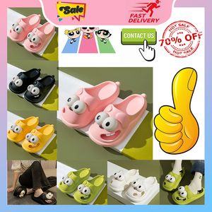 Designer Casual Platform Big Eyed Cute Hole Slippers Män Kvinna Anti Slip Wear-resistent andningsbara lågklippta mjuka sandaler platt enkel cool sommarstrand toffel