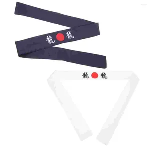 Bandanas 2 Pcs Japanese Hair Band Hairband For Guys Karate Headband Scarf Mens Samurai Cotton Chef