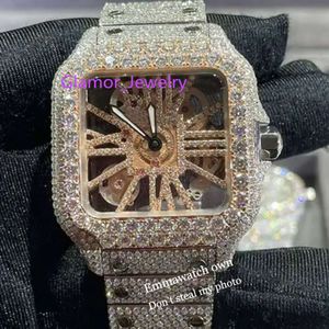 Cartis 5 Stili Nuovo Scheletro Vvs Moissanite Orologio da polso Passa Diamanti Test Eta Orologi Zaffiro Oro rosa Sier Automatico Iced Out Orologi2023