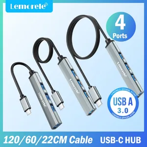 lemorele usb c hub 3.0 long cable otg 4ポートタイプマルチスプリッターアダプターxiaomi lenovo macb用ラップトップアクセサリー